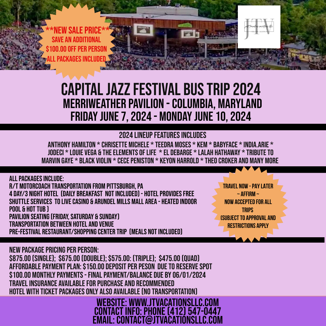 Capital Jazz Fest 2024 Bus Trip - Pittsburgh, PA